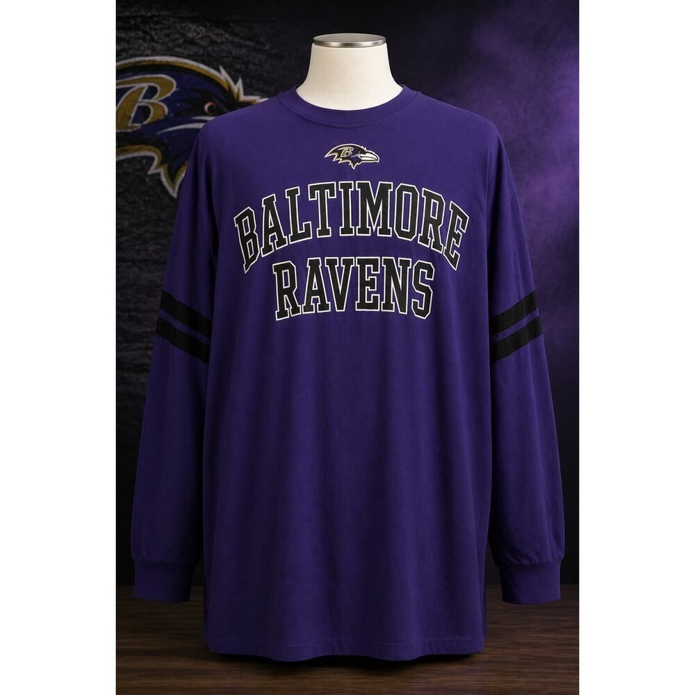 Baltimore Ravens NFL Football Big Tall LS Shirt 5X